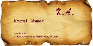 Kocsi Ahmed névjegykártya